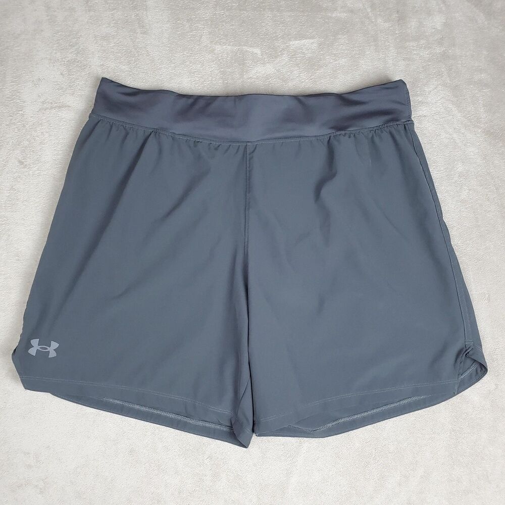 Under Armour Speedpocket Shorts Mens XL Gray HeatGear Running Training Gym